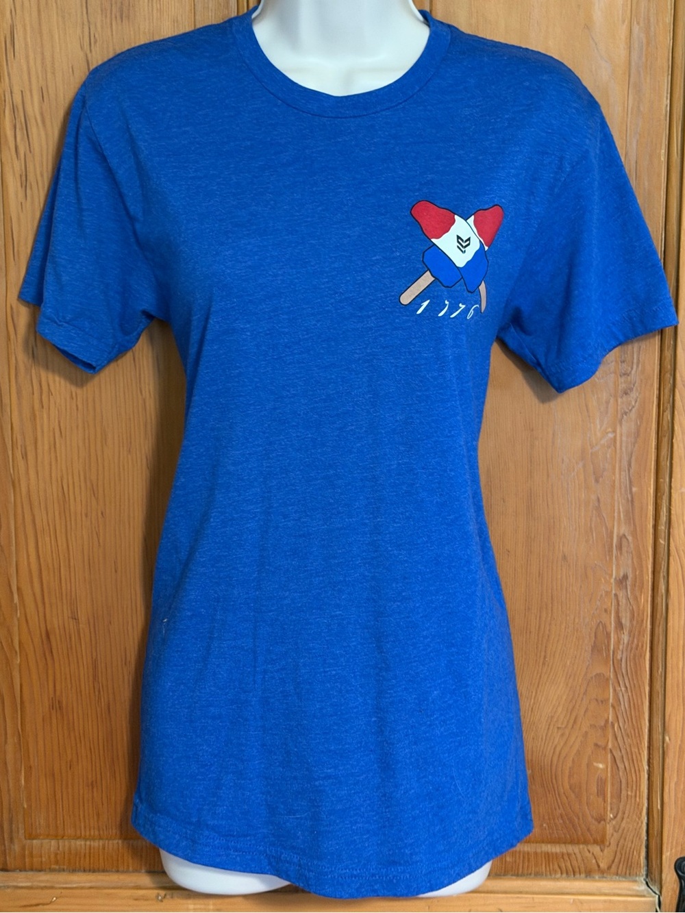 Next Level Apparel Royal Blue T-Shirt with 1776 Bomb Pop Graphic